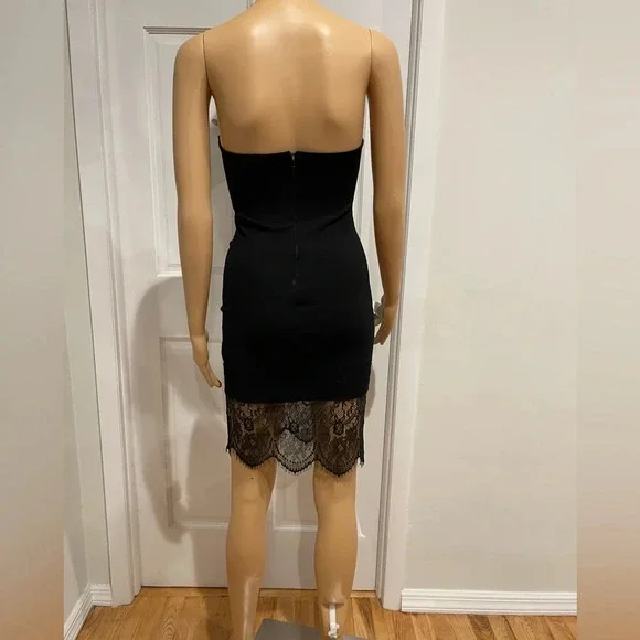 Women's Solemio Strapless Lace Panel Accent cocktail Dress Size - Picture 5 of 7